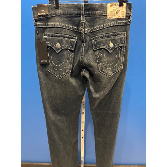 True Religion Mens Ricky Relaxed Straight Jeans Dark Smoky Wash W36 L34 Cotton B - Picture 5 of 8